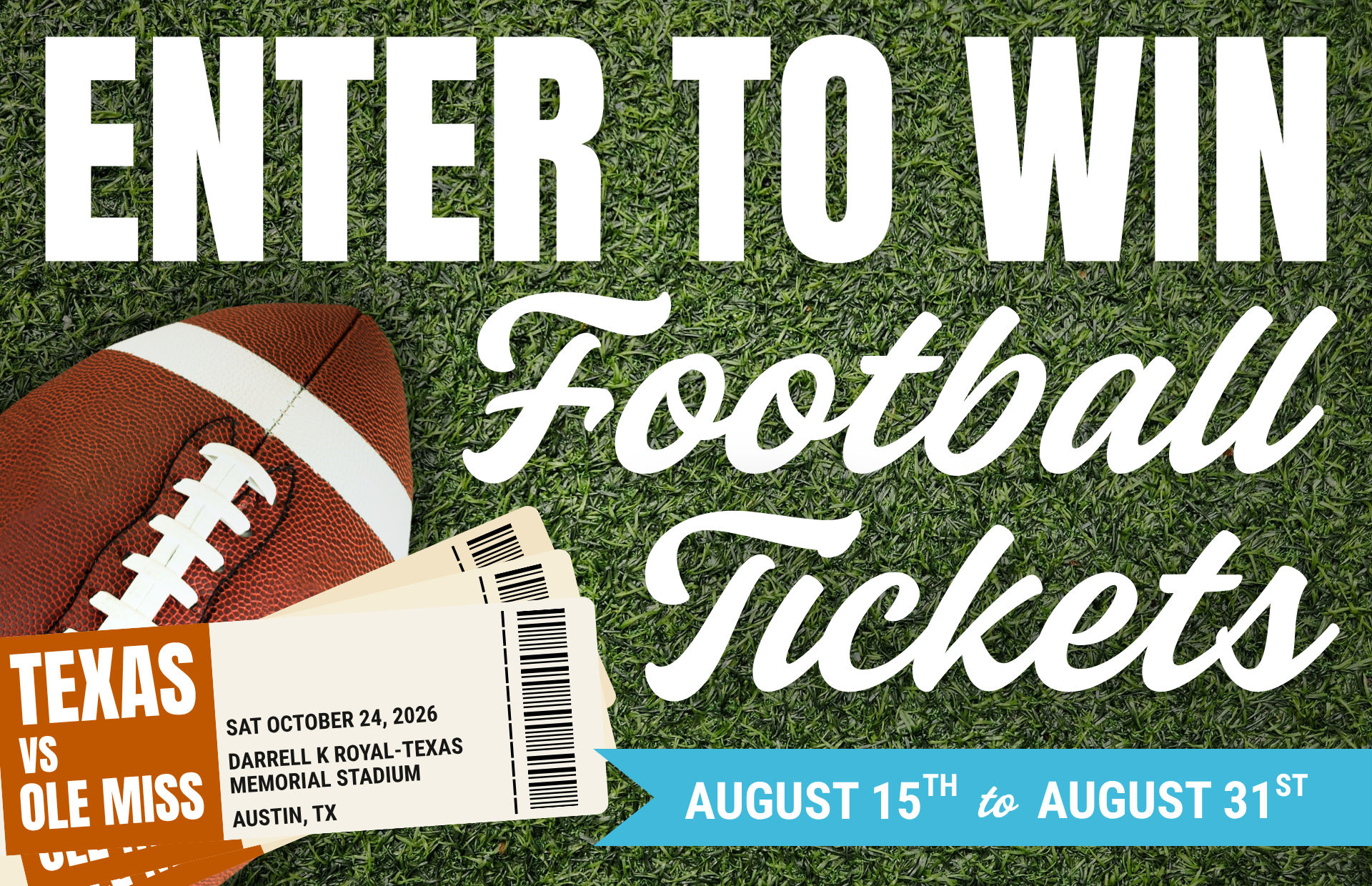 Enter to Win Texas vs. Ole Miss Football Tickets!